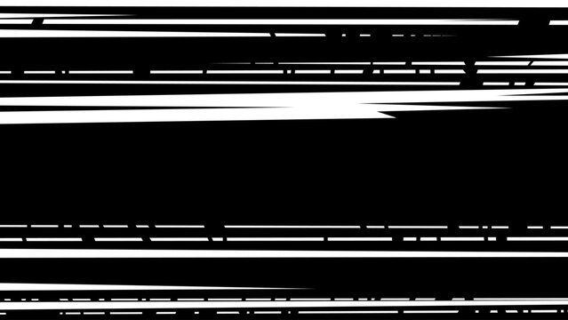 Dynamic black and white manga horizontal speed lines with sharp streaks and dramatic comic motion effect.
