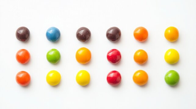 Colorful Confections On A White Surface