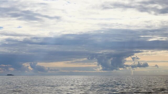 water under a cloudy sky