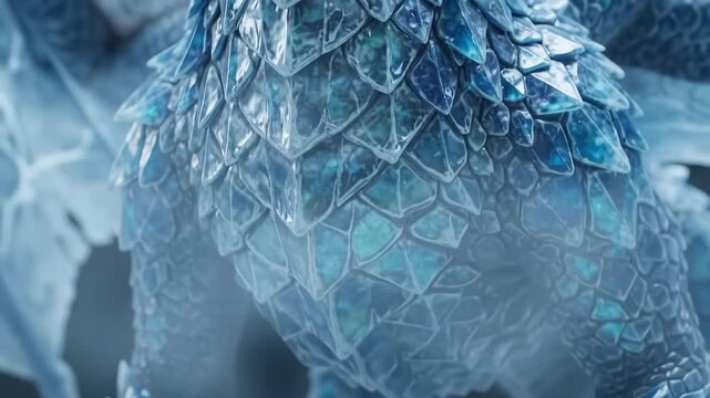 Textured Blue Scaled Surface in Close Up Shimmering Under Soft Light