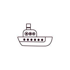 Fototapeta premium Minimalist Ship Line Icon