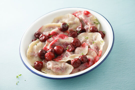Dumplings with cherry filling
