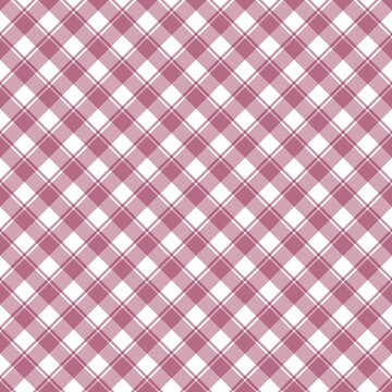 Soft dusty purple mauve diagonal gingham check seamless pattern with grid line background