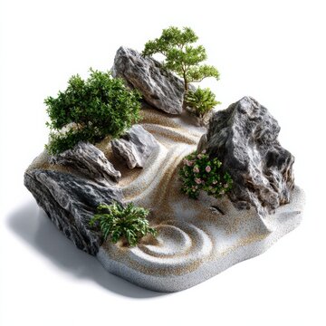 Modern Rock Garden Design With Stones and Plants