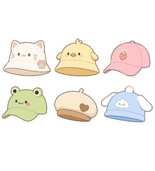 Fototapeta premium set of funny cartoon animal heads