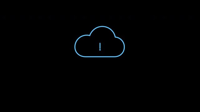 Cloud Error Disconnect Warning Line Icon Animation