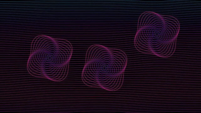 Glowing Magenta Topographic Contour Lines Loop Motion Graphic

