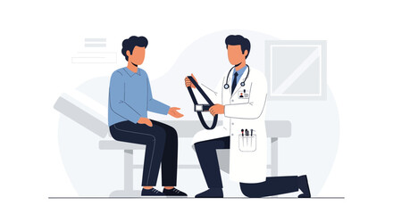 Fototapeta premium Medical Professional Examining Patient with Advanced Diagnostic Device in Clinic