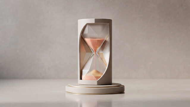 modern minimalist hourglass time management 3d render