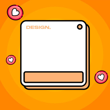 Futuristic element with retro color vector illustration. Vintage frame decoration.