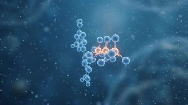 Atp molecule showing energy transfer in a cellular background