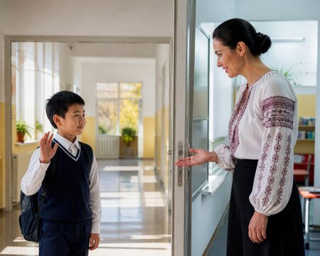 Trauma-Informed Classroom Training Bright Doorway During A Quiet Morning Arrival
