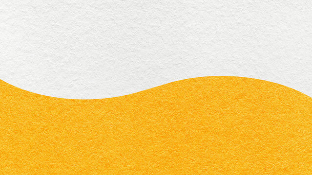 White paper texture background with yellow horizontal curved wavy split and. copy space for banner, presentation