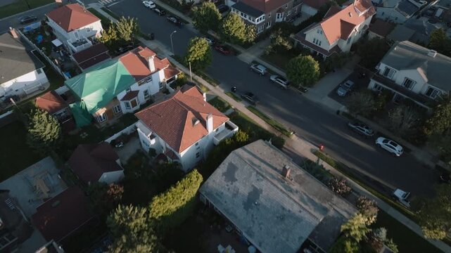 Aerial view of homes on Long Island, New York