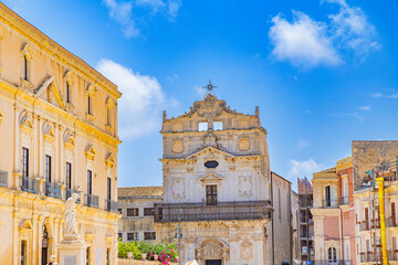 Fototapeta premium Syracuse baroque region and city in Sicily south of Italy and ortigia