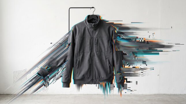 Charcoal jacket digital glitch
