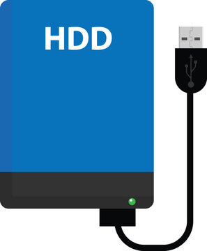 External hard drive with usb cable, portable storage device for data backup and file transfer, flat