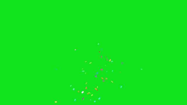 3D confetti explosion animation on greenscreen background. Perfect for celebration themes