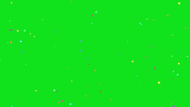 3D confetti explosion animation on greenscreen background. Perfect for celebration themes