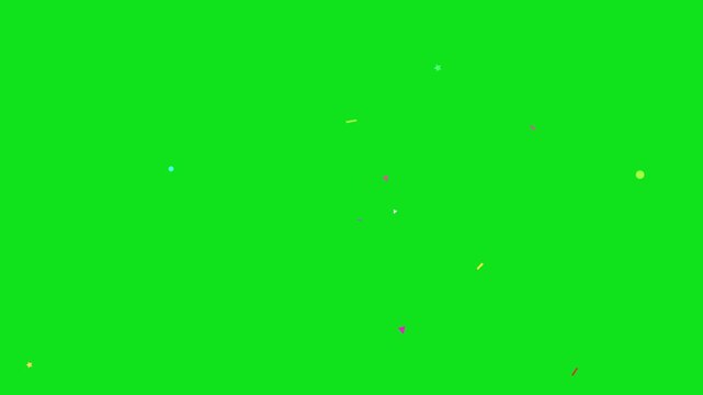 3D confetti explosion animation on greenscreen background. Perfect for celebration themes
