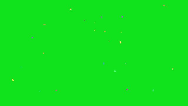 3D confetti explosion animation on greenscreen background. Perfect for celebration themes
