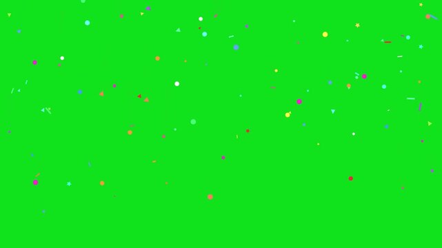 3D confetti explosion animation on greenscreen background. Perfect for celebration themes