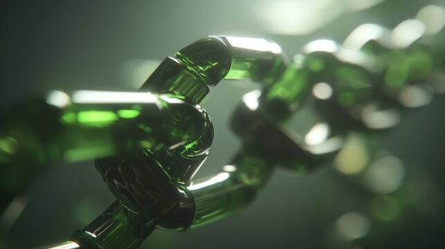 Green Glass Blockchain Links Connected