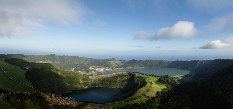 Lagoa das Furnas covered in fog on S&atilde;o Miguel Island, Azores