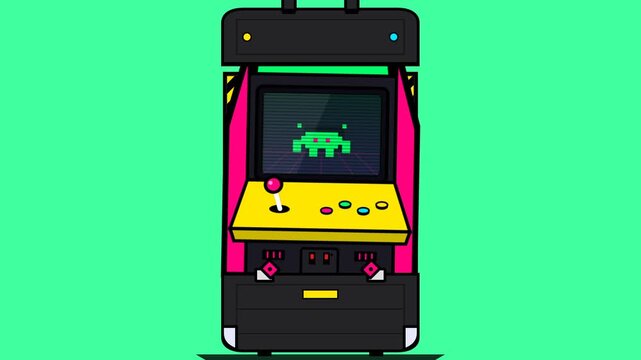 Animated Black Suitcase Opening and Closing on Green Background.