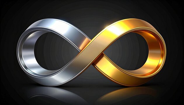 3d infinity symbol beautiful glowing sign icon