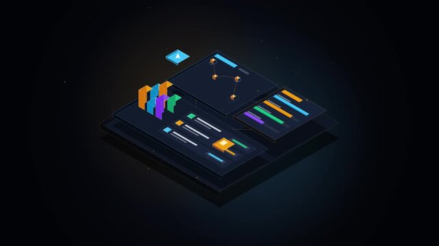 Isometric Digital Supply Chain Logistics Dashboard