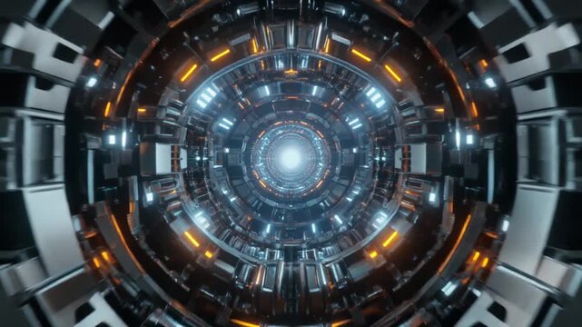 High-tech industrial technology background with moving mechanical shapes