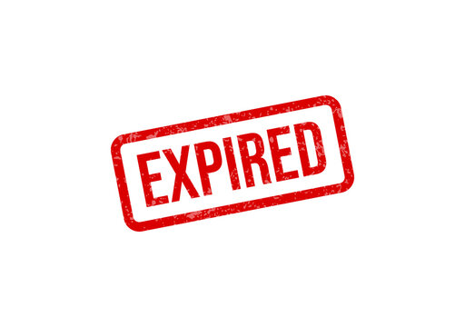 Red expired stamp on transparent background isolated on transparent background