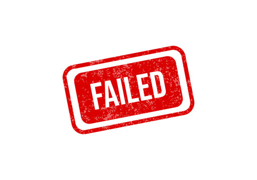 Red failed stamp on white background isolated on transparent background