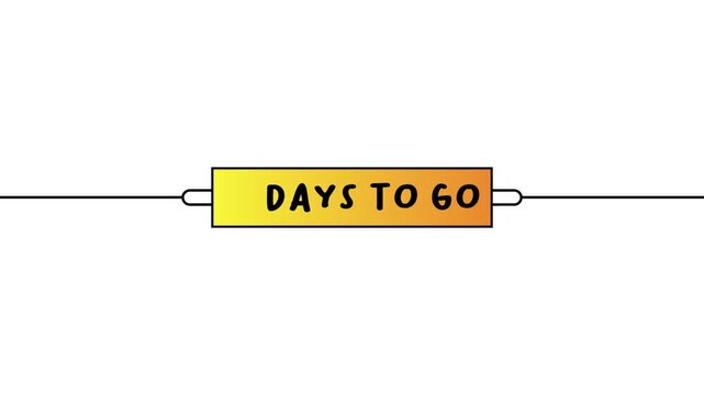 9 days to go yellow and orange gradient color on white background