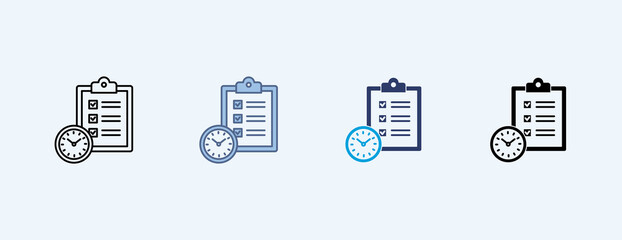 Fototapeta premium Time Management Multiple Icon Set Illustration Vector Contains 