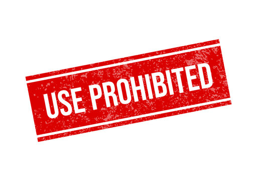 Red prohibited use stamp with bold text isolated on transparent background