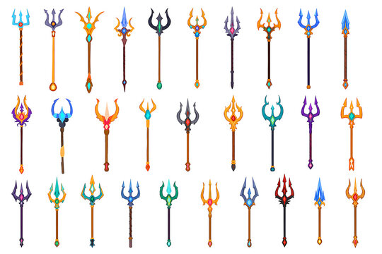 Fantasy Trident & Magical Spear Vector Bundle