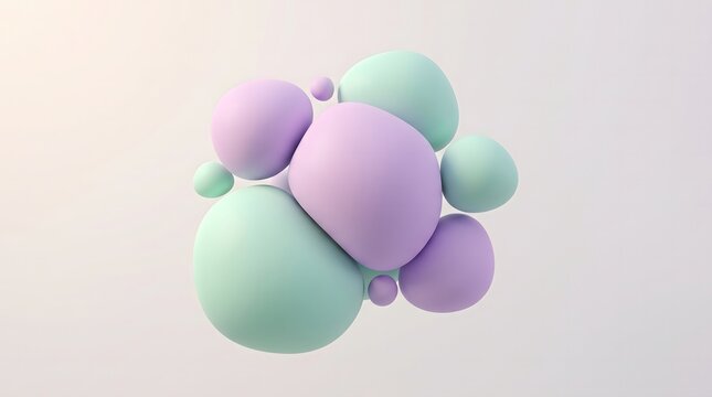 Pastel 3D Abstract Blobs Illustration Design Creative Background