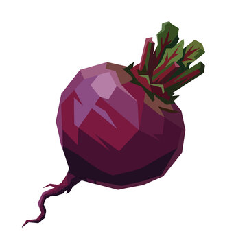 Beetroot Vegetable UI 2D game asset polygon lasso fill painting, Cartoon PNG Illustration