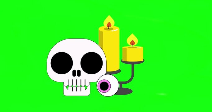 green screen helloween vector candle transparent background 