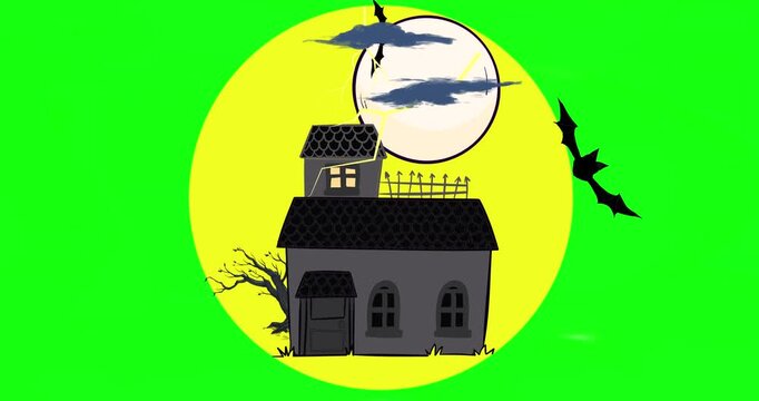 green screen helloween vector house transparent background 