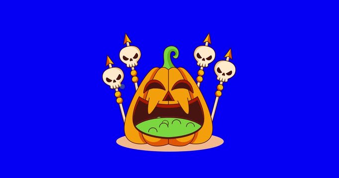 helloween vector pumpkin transparent background green screen
