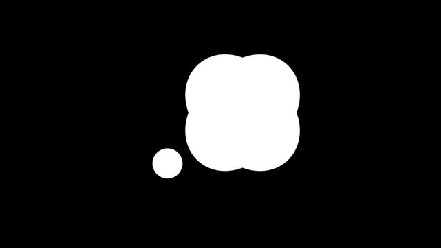 Collection of white thought bubble icons on black background