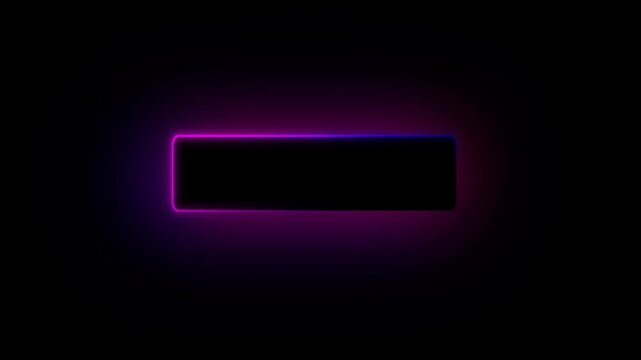 Narrow rectangular neon frame with blue and purple edge glow loop