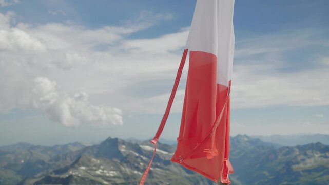 Italian flag in Monte Rosa alps