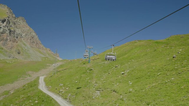 Staffal cable cars in Monte Rosa Gressoney Italy