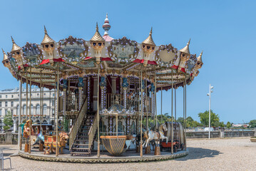 Image of a solitary and beautiful carousel, owing to the intense summer heat. © OscarE