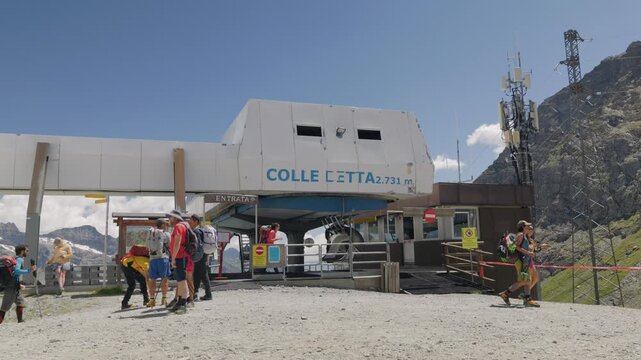 Colle Betta cable car station in Monte Rosa Italian Alps