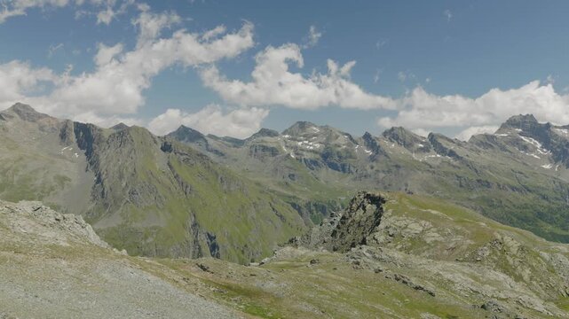 Summer alpine mountain view from Italian Monte Rosa Massif